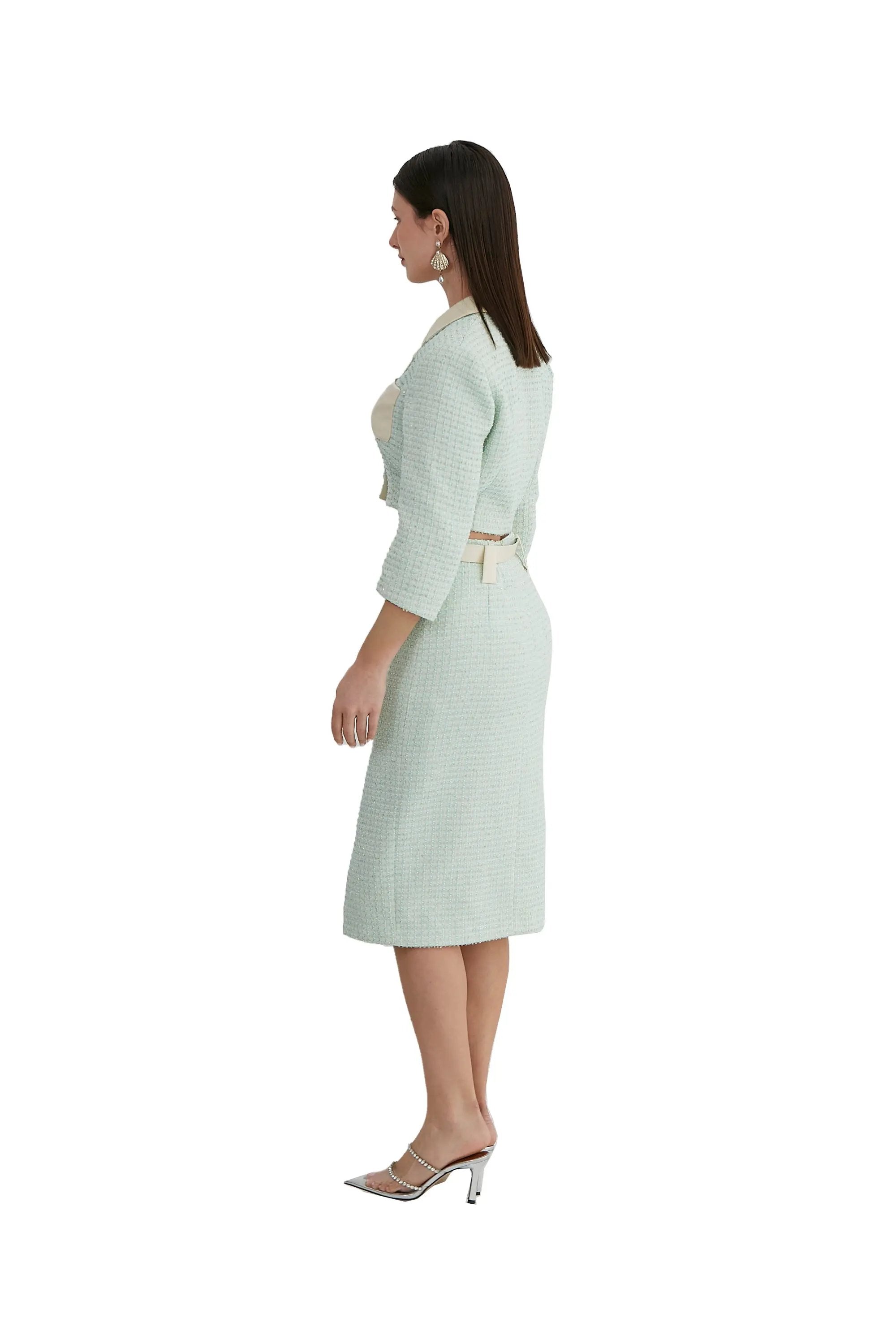 Women’s Spring Temperament High Fanny Pack Butt with Button Suit ULA